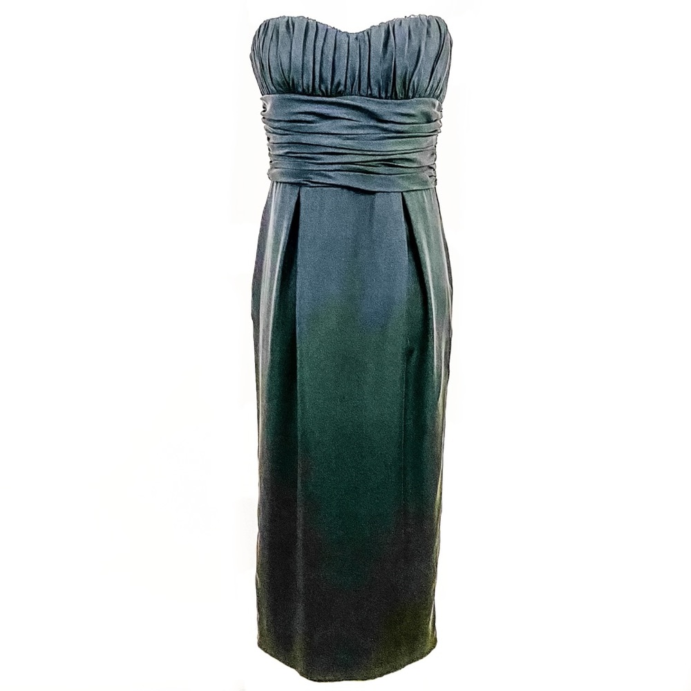 Dolce & Gabbana Strapless Black & Ivory Silk Dress